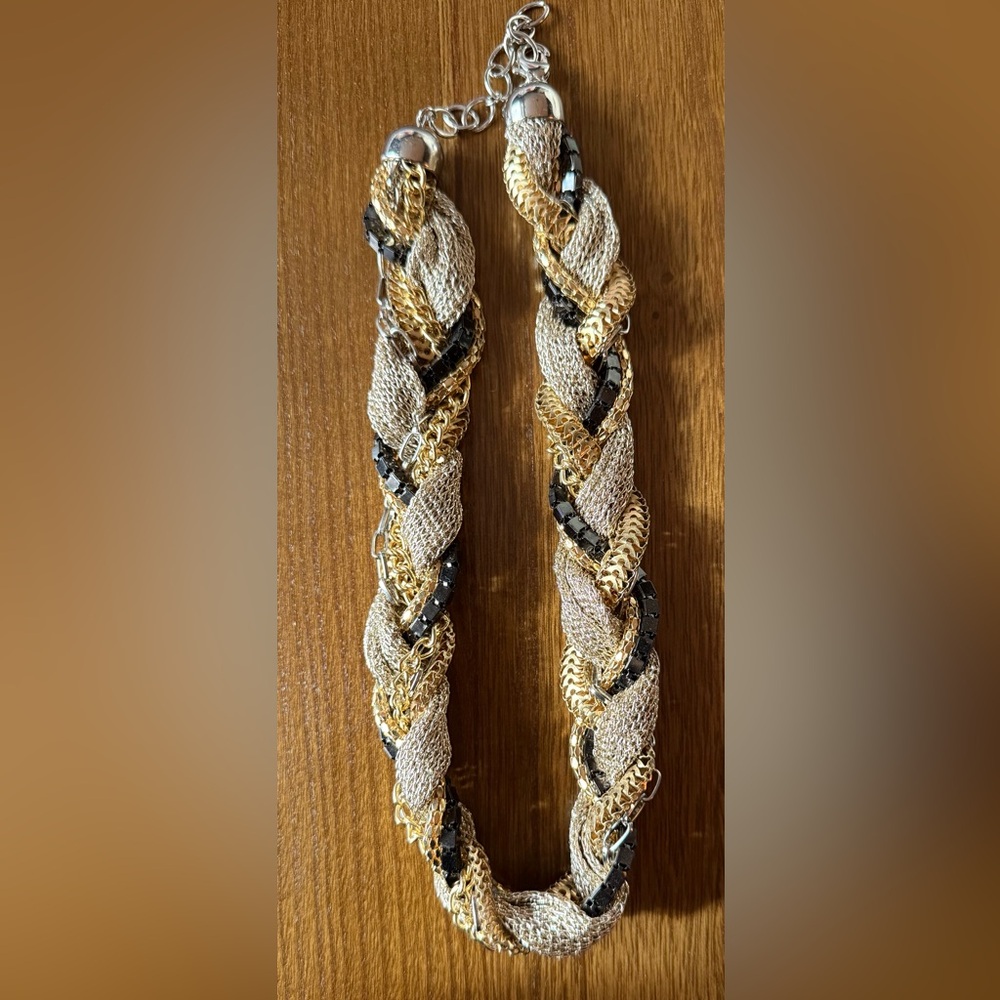 Express Gold and Silver Braided Necklace